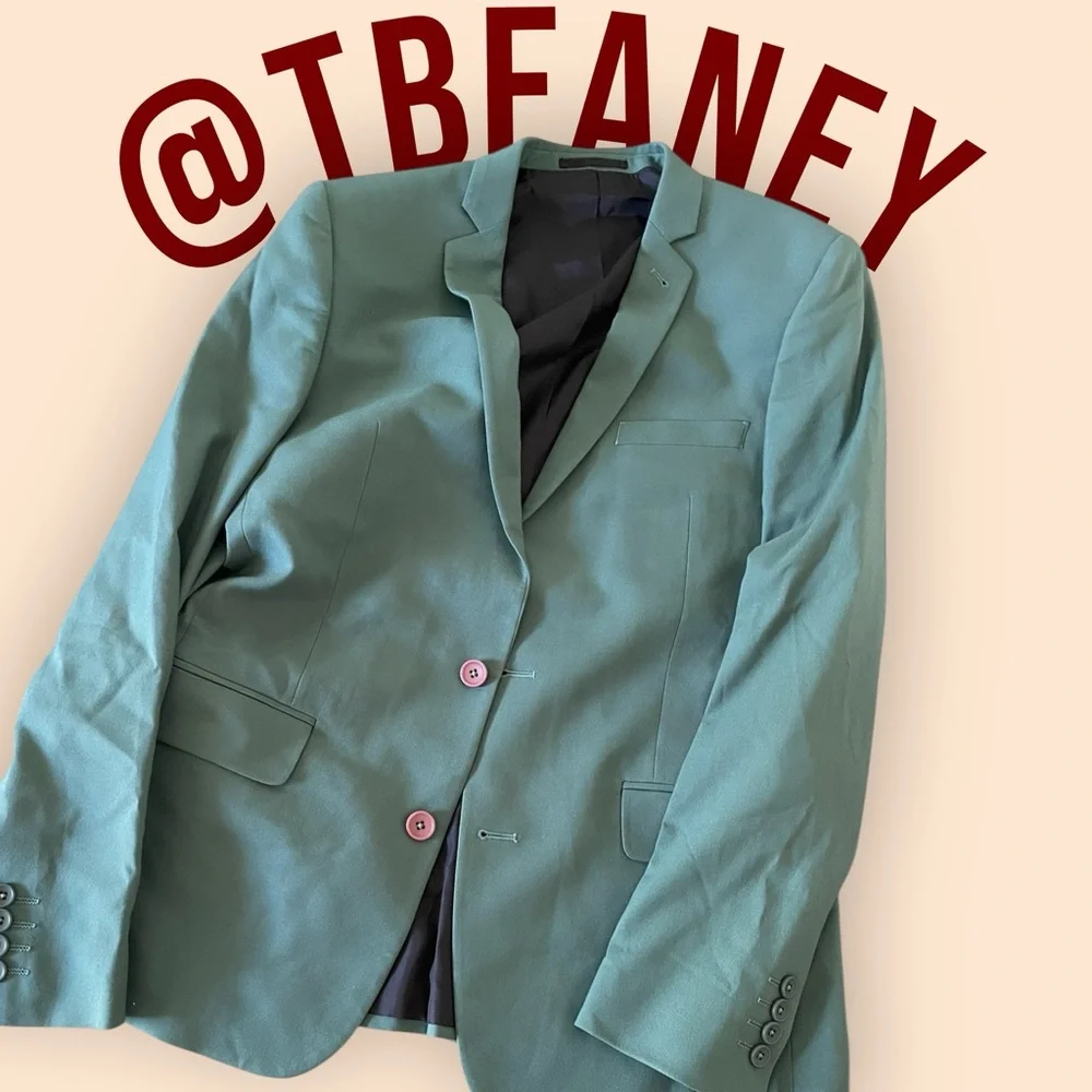 ASOS Teal Suit for Men - Jacket, Pants, Bow tie - Picture 2 of 10